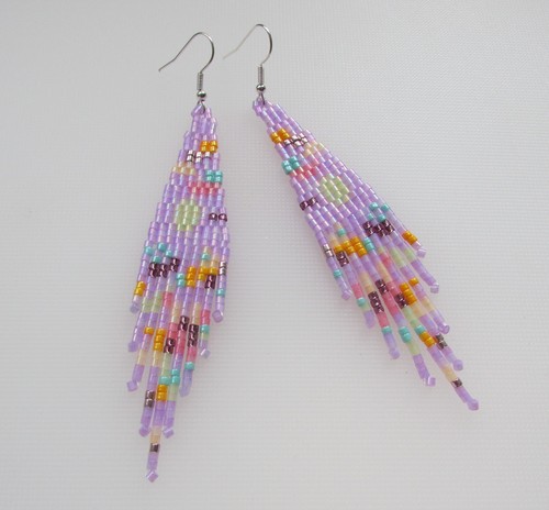Seed bead fringe earrings - fringe,