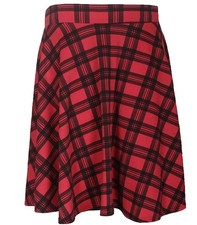 New Women' Ladies High Waist Elastic Band Stretch Swing Flared Midi Skater Skirt