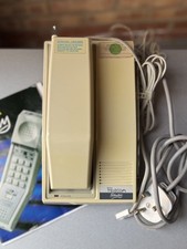 Vintage BT Freeway Cordless Phone - 1980s Cream Handset & Base Untested Prop Set