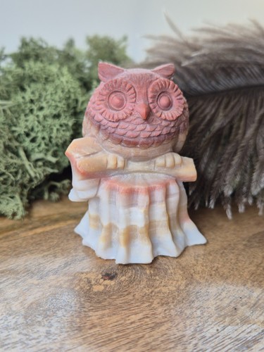 Natural carved gemstone - gemstone, owl