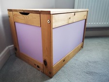 pine toy chest storage solution interchangeable lilac pink side panel stool seat
