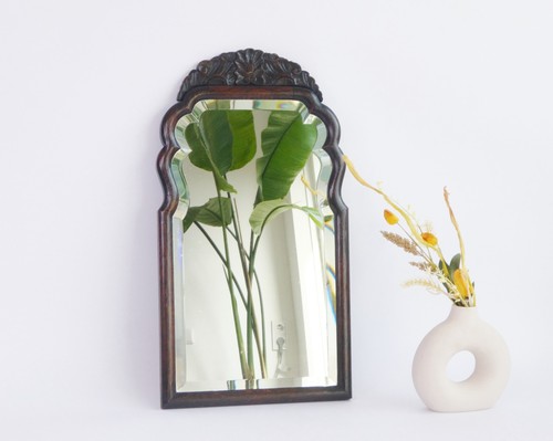 Scalloped antique wall mirror - antique,
