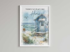 Retro Beach Huts Print Picture