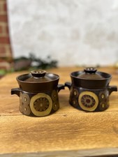 Vintage Denby Arabesque Lidded Soup Bowl x 2 . VGC