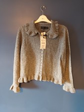 Zara Grey Ruffle Hem Cardigan