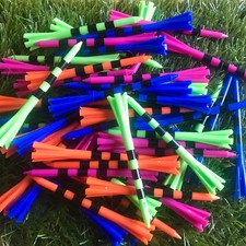30 x Low Friction Multi Colour Plastic Golf Tees  83mm  Free U.K. P&P