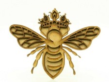 Queen Bee with Crown  MDF Wooden Craft Blank Varied sizes