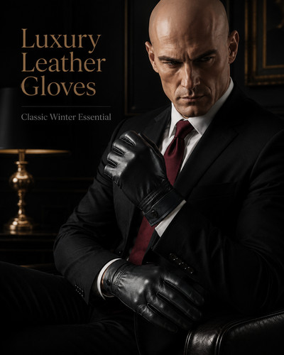 Men premium leather gloves - premium,