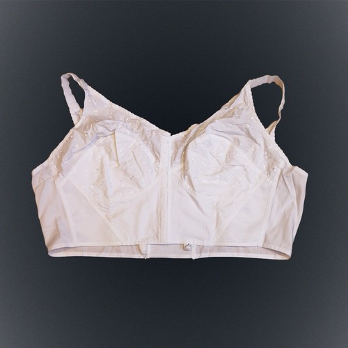 Vintage white embroidered bra - embroidered,