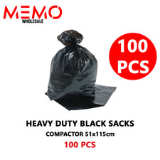 100 Bin Bags Heavy Duty Black