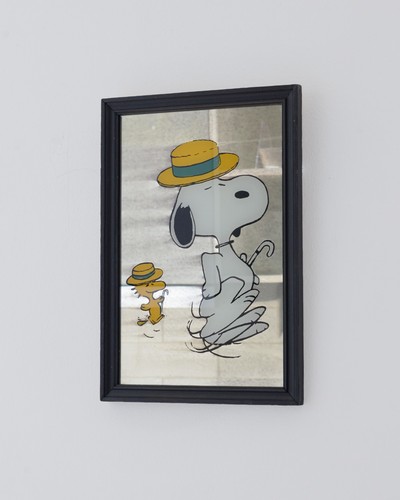 Vintage snoopy painted mirror - painted,
