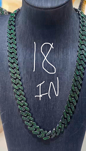 Green black cord cuban link - black,