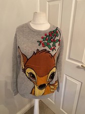 Ladies Disney  Bambi  Christmas Jumper Size Medium