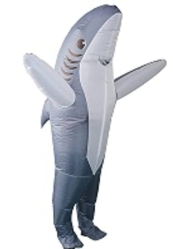 Inflatable grey shark costume - shark,