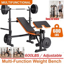 Multi-Function Weight Bench Adjustable Bench Press Set Olympic Workout Bench UK