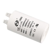 CBB60 Run Capacitor 450V AC 16uF 50/60Hz Double Insert Round Capacitor White