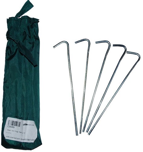 Steel tent pegs - with, c8089