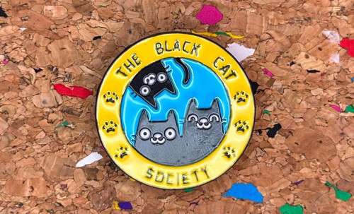 Black cat society - society, enamel