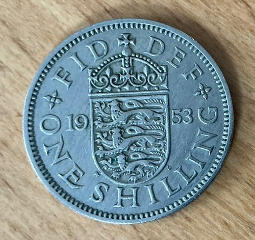One shilling 1953 queen - one,
