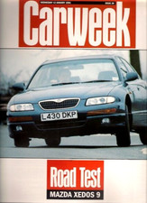 Mazda Xedos 9 2.5 V6 Road Test 1994-1995 UK Market Foldout Brochure Carweek