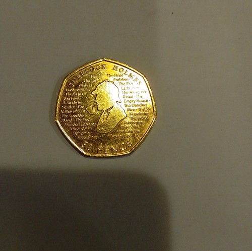 Sherlock holmes gold proof 50p - holmes,