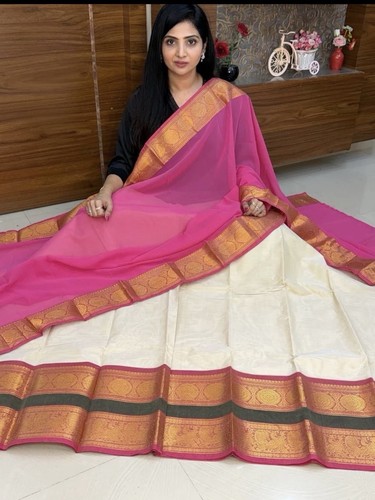 Kanchi cotton half - saree, off