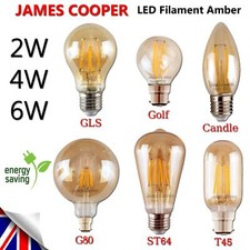 LED Vintage Light A+ Filament Decorative Antique Edison Amber Bulbs B22 E27 E14