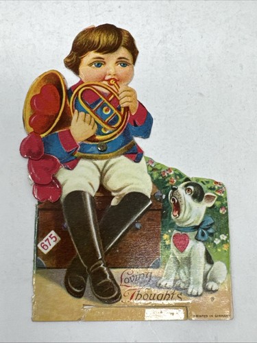 Vintage valentine boy playing - vintage,