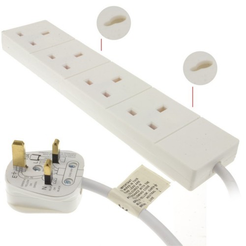Gang extension lead white - 4,