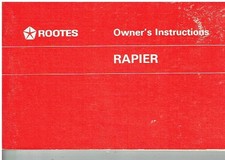 SUNBEAM RAPIER FASTBACK 1967- OWNERS INSTRUCTION HANDBOOK & SERVICE RECORD *VGC*