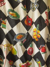 Original Vintage 1950s full apron in striking kitchen print