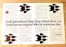 AUDI QUATTRO 4WD 1980s - COLLECTIBLE FRAMEABLE ORIGINAL CLASSIC CAR ADVERT