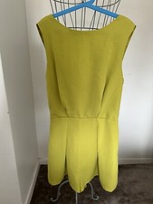 Topshop Lime Green Playsuit With Black Lace Back Size 8