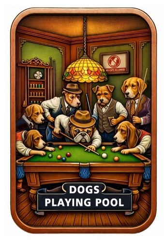 Dogs playing pool - dogs,