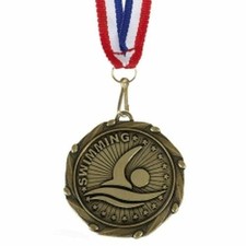 Swimming medals with ribbons - medals,