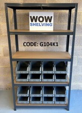 Plastic bin kits Boltless metal Racking Shelving Storage Garage Workshop Shelf