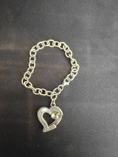 Tiffany & Co. Sterling Silver 925 Open Heart Bracelet 16cms