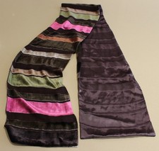 Brown, green and pink striped