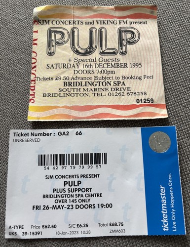 Pulp original ticket stubs - ticket,