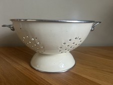 Vintage Cream Enamel Colander