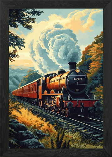Vintage steam train - vintage, in