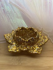 Gold Sparkly Lotus Flower Candle Holder Gift Idea Christmas Ornament Home Decor