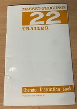 Massey Ferguson 22 Trailer Operators Instructions Book