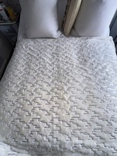 Cream and silver Sequin, Soft, Double Bed Throw Blanket 