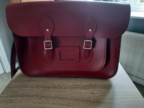 The leather satchel red - leather,