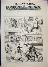 Original Old Antique Print