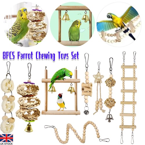 8pcs parrot chewing toys - toys, sets