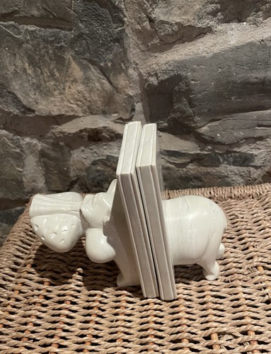 Soapstone hippo bookends hand - hippo,