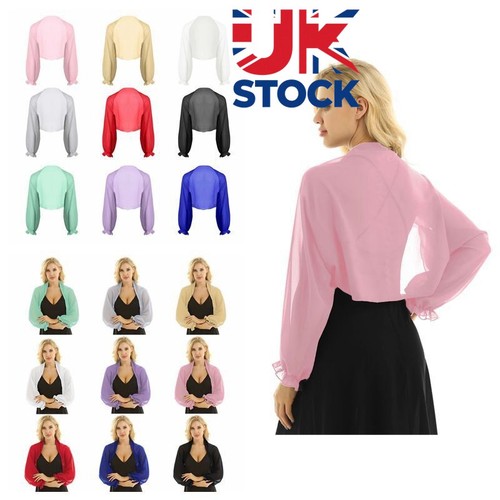 Women sheer chiffon bolero - chiffon,