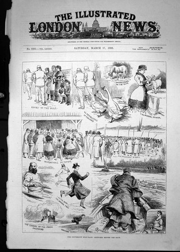 Old 1883 university boat race - 1883,
